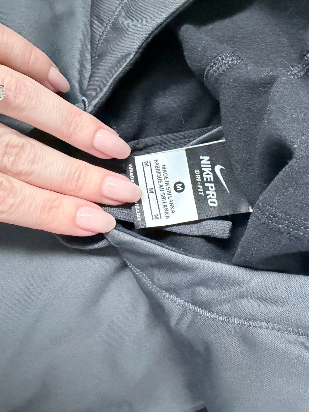 Nike Women's Gray and Black Performance Half-Zip Hoodie